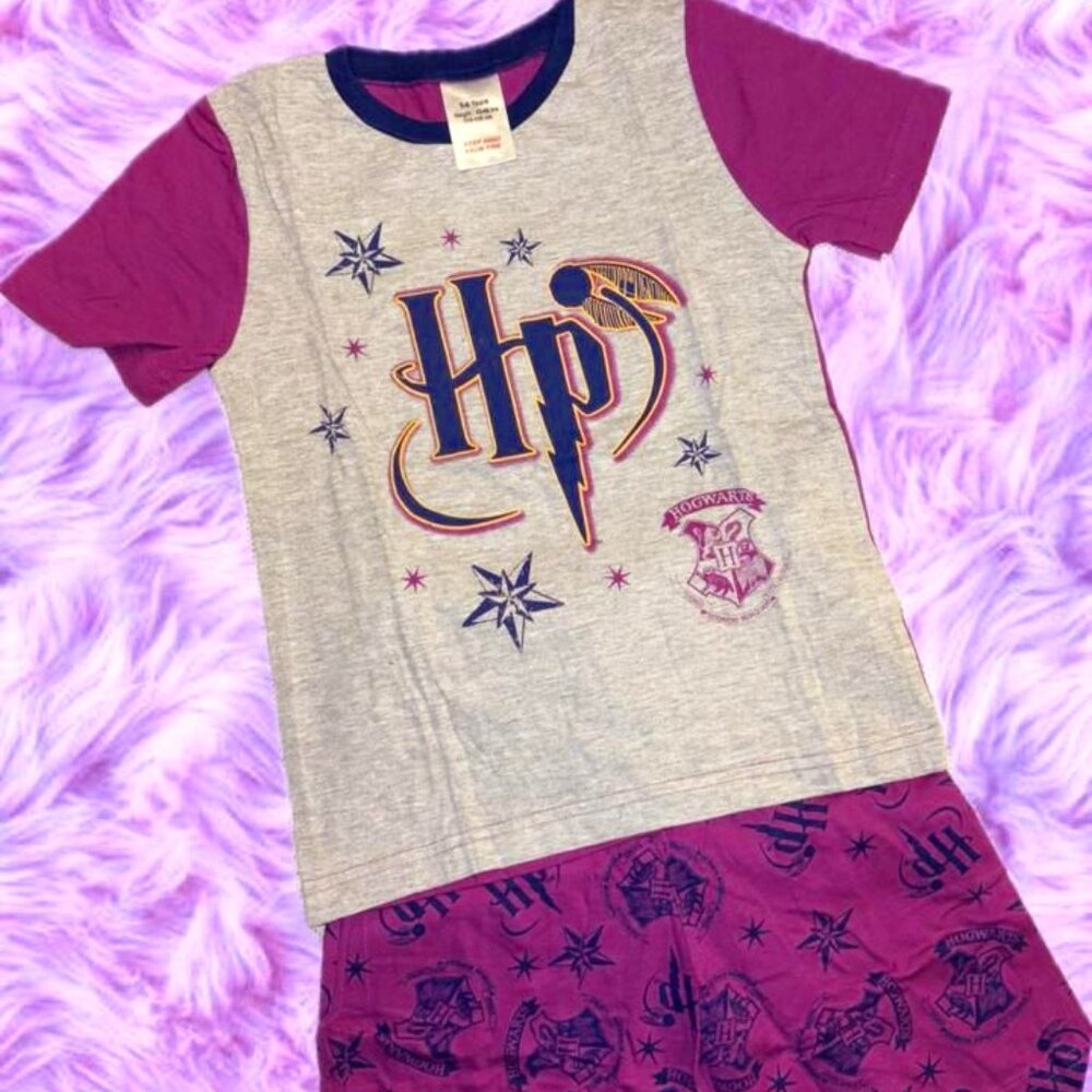 Harry Potter Kids' Pajama Set – Lightning Logo, Snitch & Hogwarts Crest Print